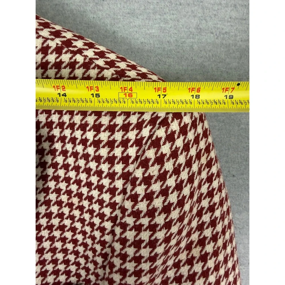 Linea Uomo Mens 44R Blazer Burgundy White Houndstooth Two Button Sport Coat